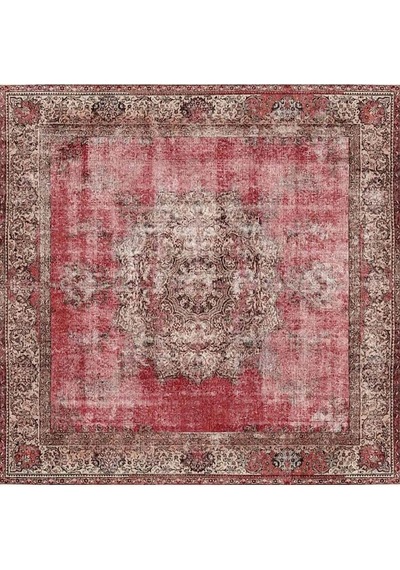 Blues Vintage Desenli Dokuma Taban Dekoratif Kırmızı Halı (Al 119