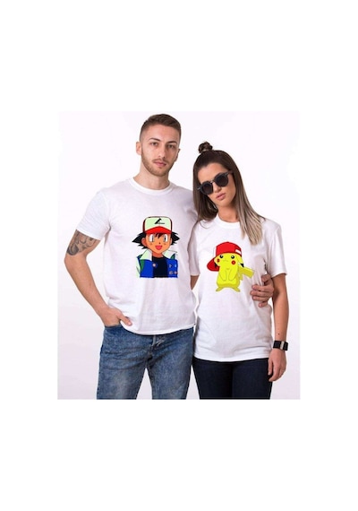 Tshirthane Pokemon Pikachu Sevgili Kombinleri Tshirt Kombini Beyaz