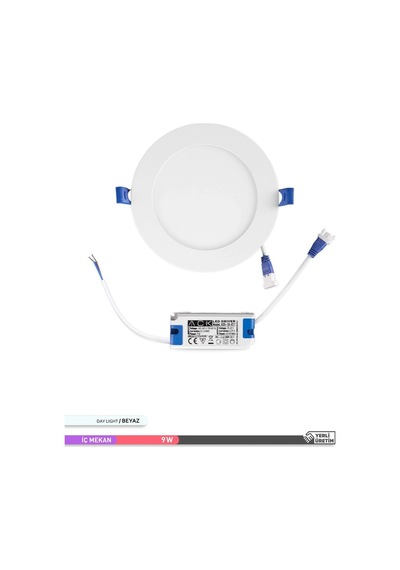 ACK Sıva Altı Yuvarlak LED Panel Armatür 6500K Beyaz AP01-00930 Beyaz