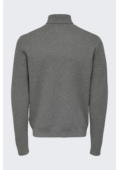 Only & Sons Onsphil Reg 12 Struc Roll Neck Knit Noos Erkek Gri Kazak - 22023202 Gri