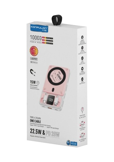 M25w 10.000 Mah 20w Pd Magsafe Powerbank - Pembe