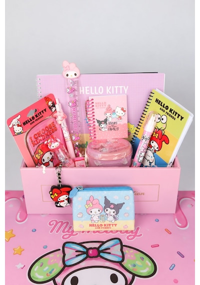 Özel Kutulu Lisanslı My Melody & Best Friends Kuromi,hello Kitty 14 Parça Kırtasiye Seti Yazı Tahtası,çıtçıt Dosya Diğer