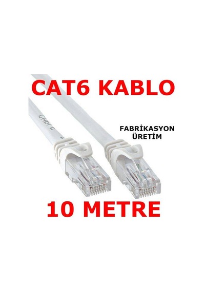 Cat6 Kablo Ethernet Adsl Lan Patch Kablo Fabrikasyon Uç 10 Metre