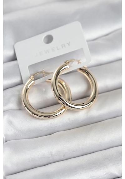 Gold Renk Pirinç Halka 30 Mm Kadın Küpe Diğer