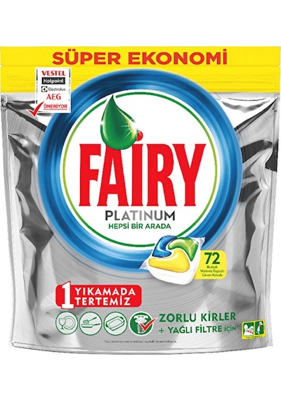 2 Adet Fairy 72 Li Bulaşık Makinası Tableti Platinum