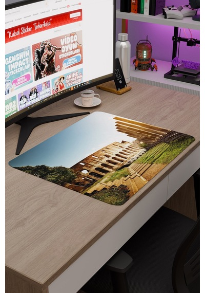 Roma İtalya V3 48x40 Xl Gaming Kauçuk Kaymaz Taban Mouse Pad Fare Altlığı