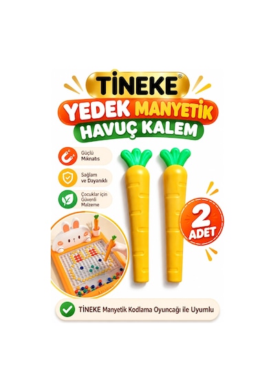 Tineke Yedek Havuç Kalem 2 Adet Manyetik Kodlama Oyuncağı Uyumlu