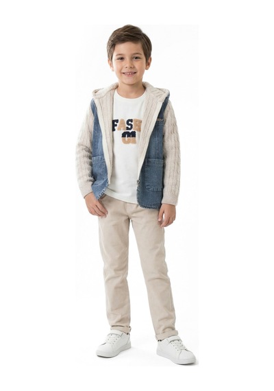 Xo Kids Erkek Çocuk 3lü Alt Üst Takım 6-9 Yaş 13209 Bej