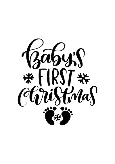 Babys First Christmas 3 Sticker Oto Motor Laptop Duvar Folyo Sticker 40x44 Cm