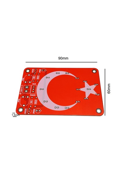 Dc 3-12v Yanıp Sönen Flaşörlü Türk Bayraklı Flip Flop Ledli Işık Kendin Yap Hobi Devresi Dıy Lehimleme Kiti - Demonte Montesiz