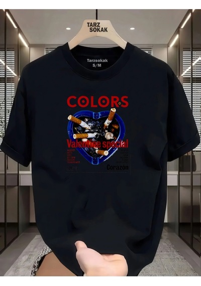 Startmore Unisex Colots Valentine T-shirt Siyah