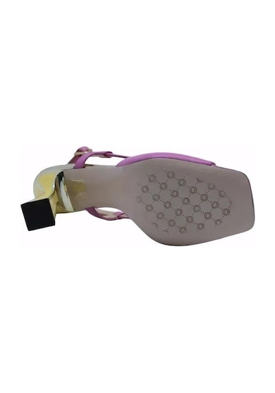 Poletto Hakiki Deri Pembe-altın Sandalet Topuklu 319 260 V1-522 Pembe
