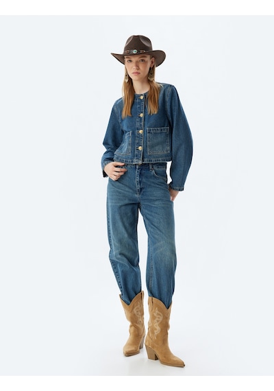 Koton Kot Ceket Cep Detaylı Düğmeli Yuvarlak Yaka Slim Fit Pamuklu Orta İndigo 5wal50013md Indıgo Koton Kot Ceket Cep Detaylı Düğmeli Yuvarlak Yaka Slim Fit Pamuklu Orta İndigo 5wal50013md Indıgo