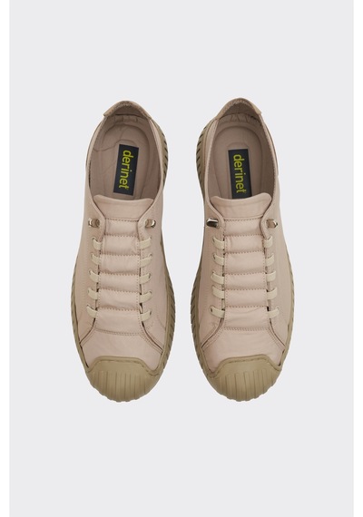 Derinet Lastik Bağcıklı Erkek Sneaker Bej Bej