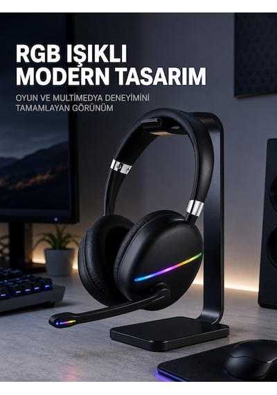 5 0 Rgb Işıklı Tasarım Bluetooth Kulaklık