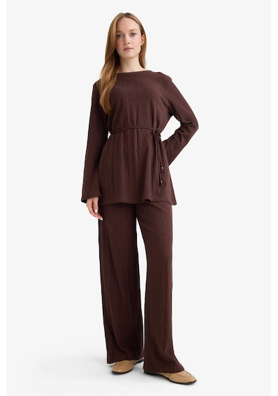 Defacto Wide Leg Geniş Bol Paça Pantolon F6368ax25aubn328 Kahve
