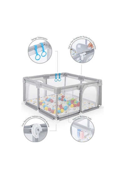 Hoffie Original Playard Plus 120x120 cm Bebek Oyun Parkı