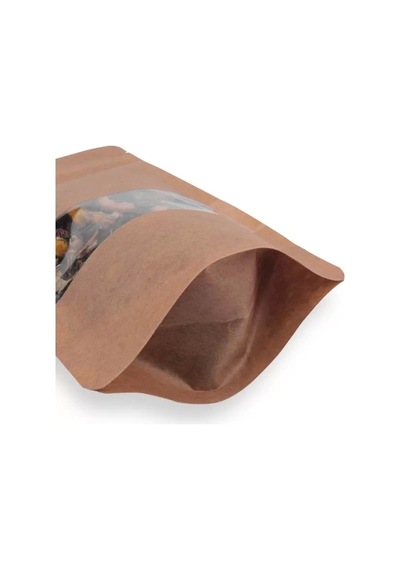Kraft Pencereli Doypack 18x29x9 Cm 50 Adet