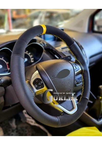 Oto Dikmeli Direksiyon Kılıfı Noktalı-Alkantara Yüzüklü Model 342767847