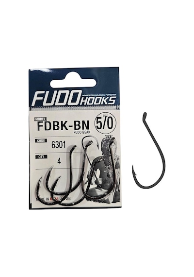 Fudo 6301 No:5/0 Fudo Beak Black Nikel Olta İğnesi 4 Adet Standart