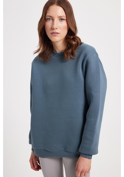 Tudors Kadın Oversize Geniş Kesim Pamuklu 3 İplik İçi Polarlı Basic Koyu Gri Bisiklet Yaka Sweatshirt-42289 Koyu Gri Tudors Kadın Oversize Geniş Kesim Pamuklu 3 İplik İçi Polarlı Basic Koyu Gri Bisiklet Yaka Sweatshirt-42289 Koyu Gri