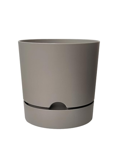 Begonya Saksı Tabaklı Drenajlı Mat Plastik Çiçek Saksısı 1 Adet, 9 Litre, 25cm, Bej