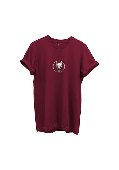 Kurt Ve Türk Özel Koleksiyon Serisi-10 Tasarım Baskılı %100 Pamuk T-shirt Bordo
