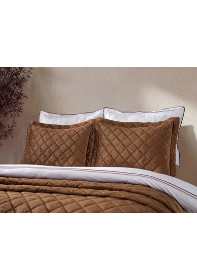 Doqu Home Luxury Yatak Örtüsü Imperial Çift Kişilik - Bakır Kahverengi