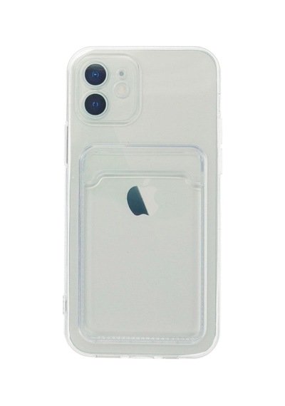 Apple İphone 12 Kılıf Kart Şeffaf Silikon - Şeffaf Çok Renkli
