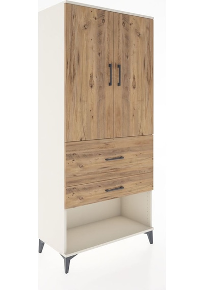 Hyperion Dolap Tek Raflı 2 Çekmeceli Tek Askılı 88x44x195 Ayt... Aytaşı