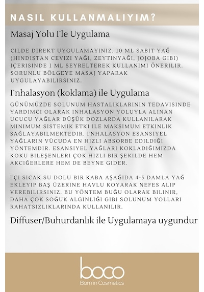 Boco Born In Cosmetics %100 Saf Günlük Uçucu Yağı 10 ML