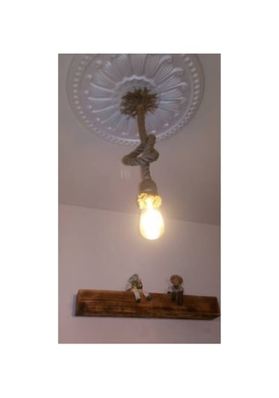 Jüt Halat Avize 20 Mm 100cm Kablo Duy Sarkıt Avize Doğal Görünüm Şık Ürün Natural
