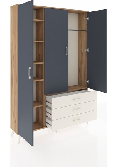 Arges Dolap 6 Raflı 3 Çekmeceli Tek Askılı 132x30x195 Çam-ant... Çam Arges Dolap 6 Raflı 3 Çekmeceli Tek Askılı 132x30x195 Çam-ant... Çam