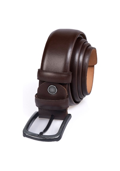 Tudors Erkek %100 Hakiki Deri 3,5 Cm Klasik Kahverengi Kemer-23772 Kahverengi