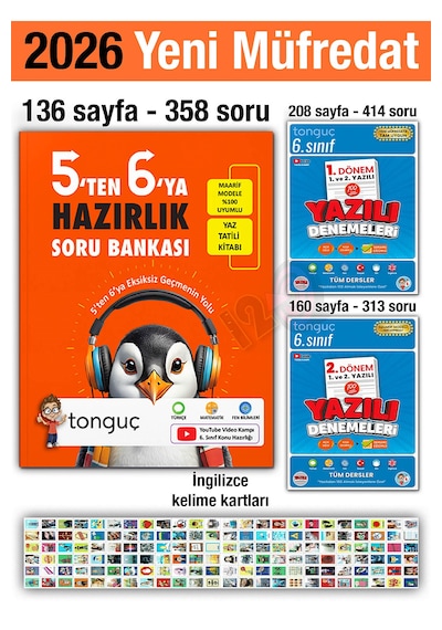 5'ten 6'ya Hazırlık Kitabı 2026 Yaz Tatili 6. Sınıf Yazılı Denemeleri