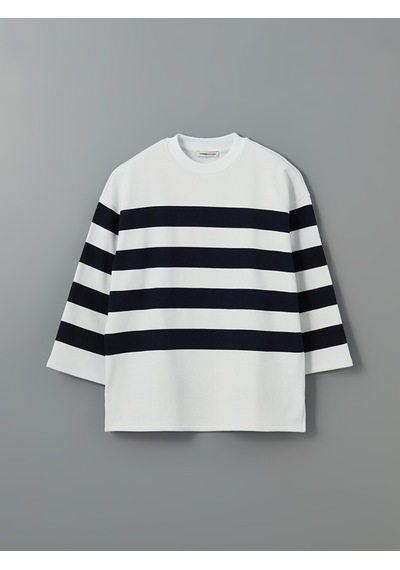 Lcwaıkıkı Classic Lacivert Bisiklet Yaka Çizgili Oversize Kadın Sweatshirt Tunik