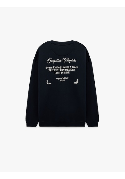 Koton Uzun Kollu Rahat Kalıp Üç İplik Şardonlu Pamuklu Bisiklet Yaka Arkası Baskılı Sweatshirt Lacivert 7wam70211mk Koton Uzun Kollu Rahat Kalıp Üç İplik Şardonlu Pamuklu Bisiklet Yaka Arkası Baskılı Sweatshirt Lacivert 7wam70211mk