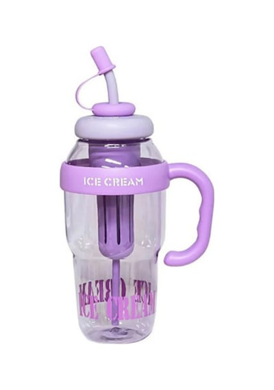 Sevgililer Günü Hediyesi Bıgmug Ice Cream Tritan Pipetli  Matara 1300 Ml Mor