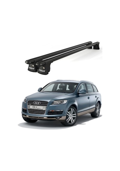 Trio-ıı Audi Q7 2006-2014 Uyumlu Siyah Kilitli Ara Atkı 135cm Port Bagaj Tavan Barı