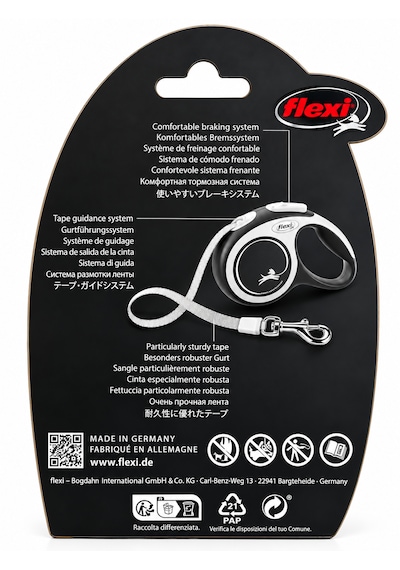 Flexi Style Şerit Otomatik Gezdirme Tasması Beyaz 3m Gri Açık Gri