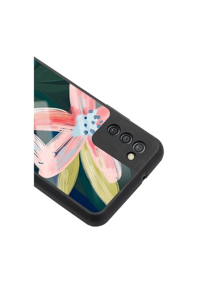 Samsung Uyumlu A-03s Suluboya Çiçek Tasarımlı Glossy Telefon Kılıfı Çok Renkli