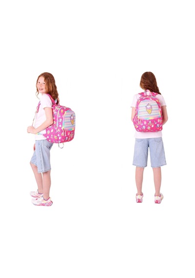 Kaukko Kids Kız Çocuk Okul Çantası Ve Isı Yalıtımlı Beslenme Çantası Seti L5227+l7227 Kauçuk Dondurma - Pembe Pembe