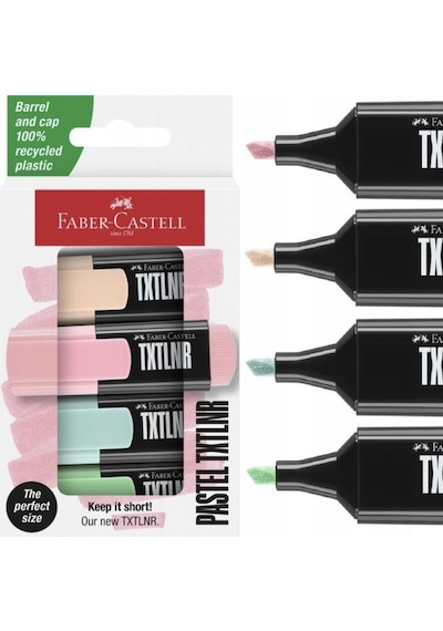 Faber Castell Fosforlu Kalem Mini Pastel 4'lü Set - 154214 Çok Renkli