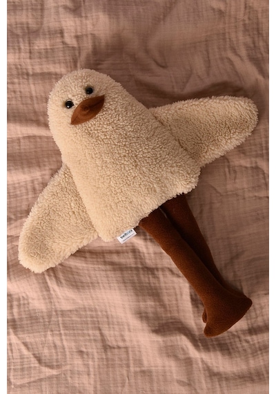 Sevimli Peluş Çocuk Uyku Arkadaşım - 50 Cm Çocuk Bebek Oyun Uyku Arkadaşı Duffy Ördek Yastık Krem