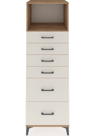Kronos Dolap Tek Raflı 6 Çekmeceli 60x59x182 Çam-aytaşı Çam