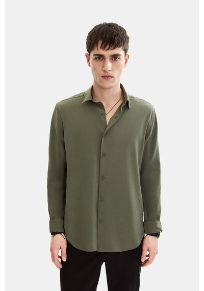 Backandbond Yeşil Normal Yaka Comfort Fit Casual Gömlek