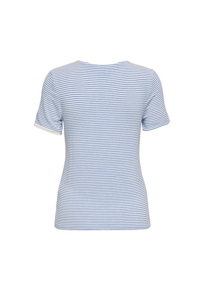 Only Onltine S/s O-neck Top Jrs Kadın T-shirt 15315406 Beyaz - Mavi