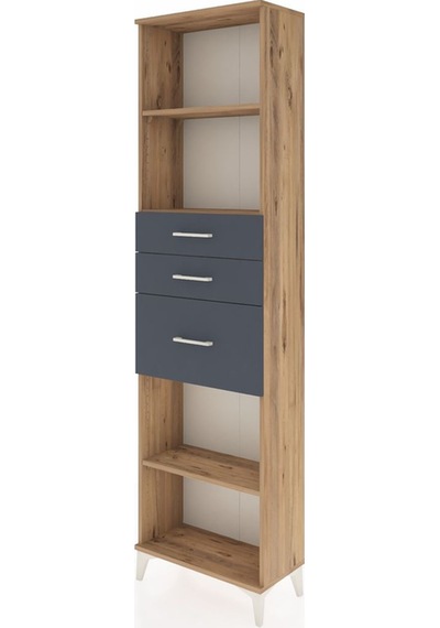 Arges Dolap 3 Raflı 3 Çekmeceli 60x30x221 Çam-antrasit Çam Arges Dolap 3 Raflı 3 Çekmeceli 60x30x221 Çam-antrasit Çam