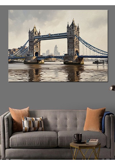 Ahşap Tablo Tower Bridge Ve Londra Manzarası