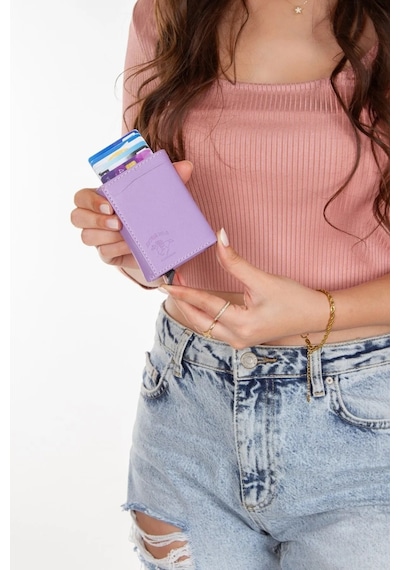 Newish Polo Erkek Mekanizmalı Kartlık Ve Cüzdan New145 - Lila